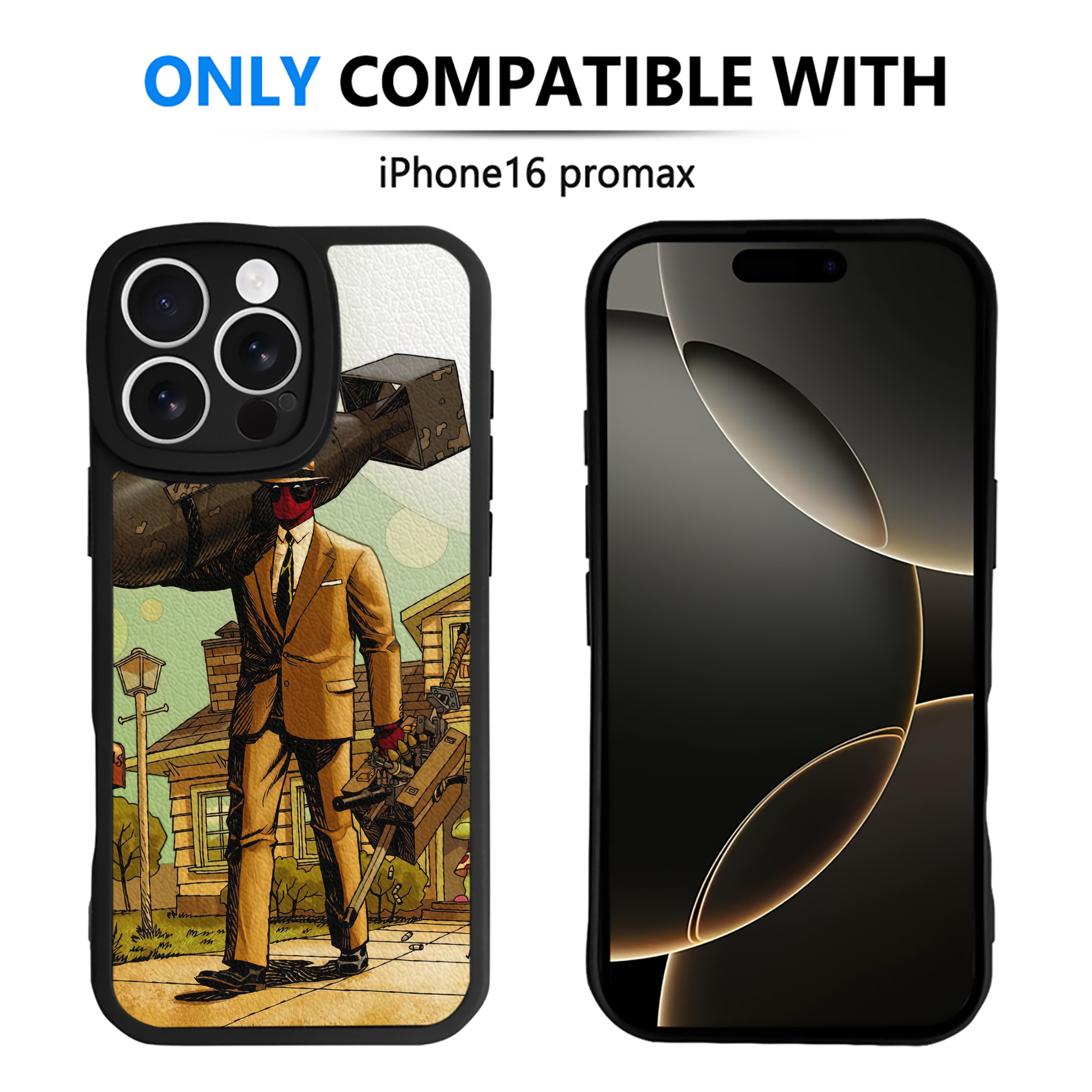 （画像用） Deadpool デッドプール 【iPhone 16シリーズ対応】シリコンスマホケース（レザー調） 材質：シリコン